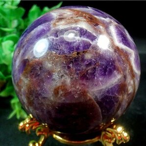 天然～愛の守護石～夢幻紫水晶アメジスト丸玉179G1-71G03Dの画像2