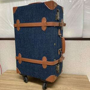[4-142]スーツケース トランク デニムタイプ キャリーケース 旅行バッグ TSAロック