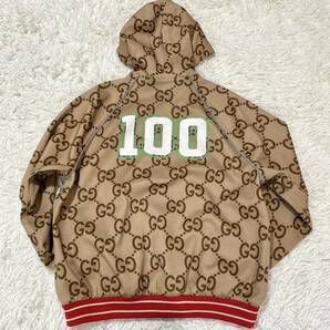 【超希少/美品/XLサイズ】GUCCI グッチ 100周年 GGネオプレン ジャンボGG ジップアップパーカー ブルゾン ジャケット ロゴプリント 676466の画像3