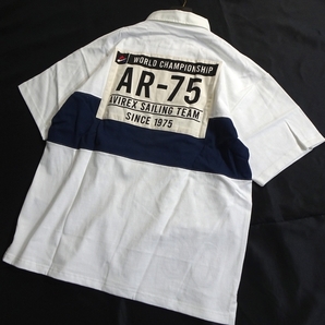 AVIREX アヴィレックス 新品 SAILING TEAM SHIRT 天竺素材 配色切替え 襟付き 半袖 カジュアル シャツ 3135004 030 L ▲019▼kkf289usの画像5