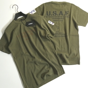 AVIREX アヴィレックス 新品 USAF ミリタリー サーマル素材 ワッフル生地 クルーネック 半袖 Tシャツ 3134054 310 XL ▲011▼kkf260us