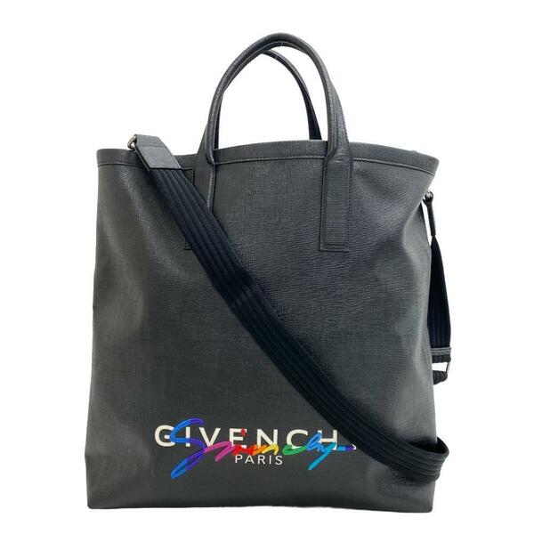 GIVENCHY/ジバンシィ ロゴ 2WAY レザー トートバッグ ブラック メンズ ブランド