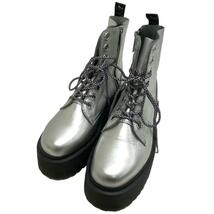 Dr.Martens/ドクターマーチン JADON MAX 8ホール スニーカー ショートブーツ レザー ブーツ シルバー レディース ブランド_画像2