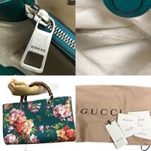 GUCCI/グッチ 323660 バンブー フラワー GGブルームス レザー ハンドバッグ グリーン レディース ブランド_画像10