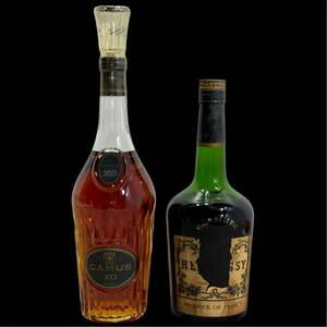 未開栓古酒2本セットカミュ XO ロングネック オールドボトル コニャック ブランデー●HENNESSY VSOP RESERVE コニャック ブランデー 旧