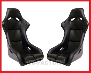 【即納！】★RECARO SP-Gタイプ（SPGタイプ）フルバケットシート/PUレザー・ブラック【2脚セット】★リブ構造で強度を確保！人気モデル♪