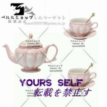 新品推薦 ティーポット　ティーカップ　ソーサー　ロココ風　洋食器　茶器　2客セット　スプーン付き　インテリア　プレゼント　ピンク_画像3