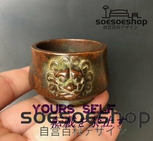 新入荷★希少 純銅宣字底両耳竜頭香炉