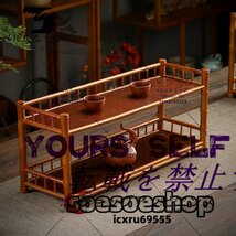 新入荷★職人手編み多層置物棚茶道竹製茶店展示棚_画像1