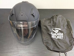 1円〜☆YAMAHA バイクジェットヘルメットYAMAHA ZENITH YJ-14 カバー付き