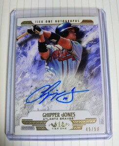 2016 Topps Tier One Chipper Jones Auto /50 Tier One Autographs ケースヒット 