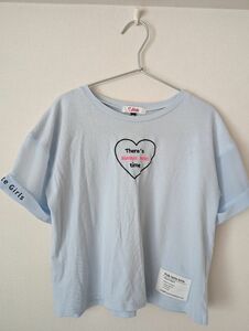 ピンクラテ　女児半袖Tシャツ140cm 水色　シースルー