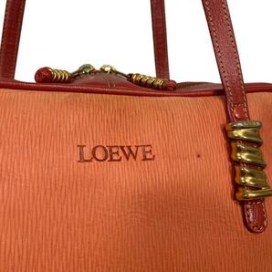 希少 ロエベ LOEWE ベラスケス トートバック ハンドバック ツイスト バイカラー レッド系 ボルドー ゴールド金具 内側総柄の画像7