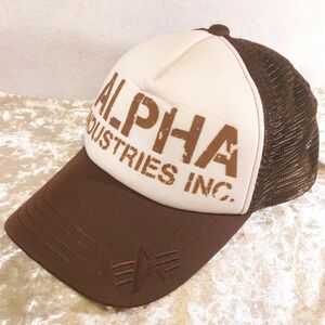 ALPHA Industries　キャップ　ダメージ加工　ブラウン　茶色
