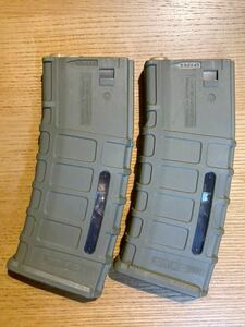 A&K M4スタンダード電動ガン用 多弾マガジン2本セット DEカラー MAGPUL PMAG 刻印あり