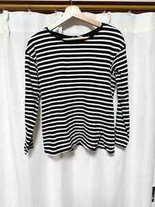 ZARA Tシャツ トップス ボーダー 長袖 白 黒 レディース