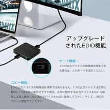 【EDID安定版】avedio links HDMI 分配器 1入力2出力 4k 同時出力 HDMIスプリッター EDID機能付き分配機 2ポート 2画面同時出力 3D 1080p _画像6