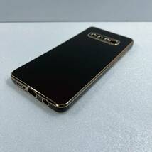 Galaxy S10 Plus ケース 耐衝撃 TPU ケース ソフト メッキ加工 ワイヤレス充電 ラップホール付き 薄型 軽量 メッキ枠 ブラック/ゴールド_画像9