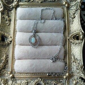  opal natural stone pendant top SILVER. stamp chain attaching 