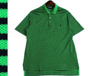 ラルフローレン POLO GOLF 微ストレッチボーダー半袖ゴルフシャツ ポロシャツ カジュアルにも サイズM 0414d