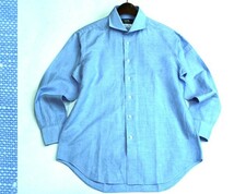 【麻混】鎌倉シャツ Maker's Shirt 鎌倉 長袖カッタウェイシャツ サイズL相当 日本製 0415h_画像1