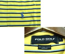 【上質コットン ピマコットン】ラルフローレン POLO GOLF ボーダー半袖ゴルフシャツ 各種スポーツ カジュアルにも サイズL 0418e_画像3