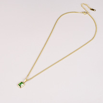 1円スタート エメラルド モチーフ ネックレス 18K Gold Plated 18KGP 鍍金 ゴールド necklace 40+6㎝ レディース 322_画像4