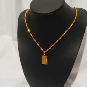 1円スタート エリザベス コインデザイン ネックレス 18K Gold Plated 18KGP 鍍金 ゴールド 45-48㎝ ペンダント necklace レディース 141