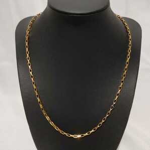 1円スタート あずきチェーン ネックレス 18K Gold Plated 18KGP 鍍金 ゴールド ロング necklace 48cm レディース メンズ ユニセックス 300の画像1