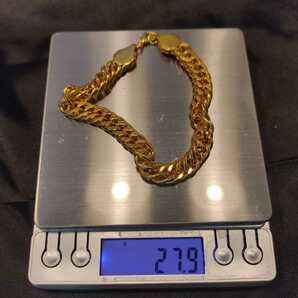 1円スタート 喜平チェーン ブレスレット 18K Gold Plated 18KGP 鍍金 イエローゴールド Bracelet 20cm メンズ レディース ユニセックス 145の画像3