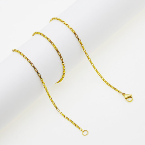 1円スタート あずきチェーン ネックレス 18K Gold Plated 18KGP 鍍金 ゴールド ロング necklace 48cm レディース メンズ ユニセックス 300の画像4