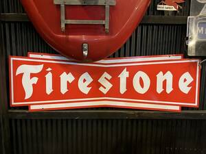 Firestone 120cm 特大 大型 看板 ファイヤーストーン ヴィンテージ アメリカ雑貨 ガレージ 世田谷ベース　アメ車 hotrod インテリア 