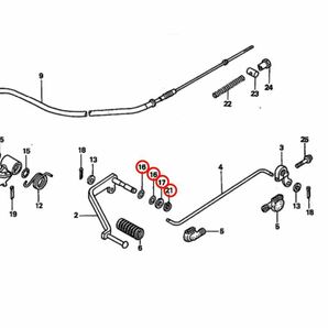 マグナ50 純正 シフト ペダル クリップ ストッパー Oリング セット チェンジペダル ギアペダル ステップ ミッション AC13 ホンダの画像2