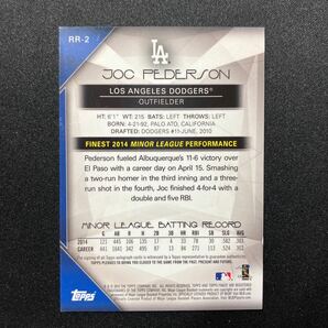 99枚限定 Joc Pederson Topps Finest 2015 auto 直筆サインカード RC ドジャースの画像2