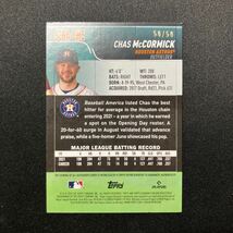 50枚限定 Chas McCormick Topps Stadium Club 2023 red foil 直筆サインカード auto RC アストロズ_画像2