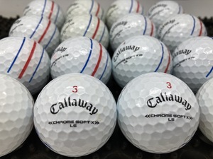 Q268【人気】キャロウェイ Callaway CHROME SOFT X LS 2022年モデル トリプルトラック ホワイト 　16個【B級ランク】【ロストボール】