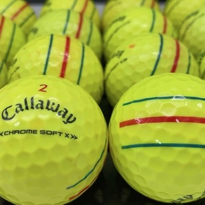 Q244【人気】キャロウェイ Callaway CHROME SOFT X 2022年モデル トリプルトラック イエロー 15個【B級ランク】【ロストボール】の画像1