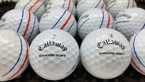 Q251【人気】 Callaway キャロウェイ CHROME・SOFT 2019年モデル トリプルトラック ホワイト 16個【B級ランク】【ロストボール】