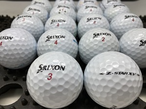 Q316【人気】SRIXON スリクソン Z-STAR XV 2021年モデル ホワイト 18個【B級ランク】【ロストボール】