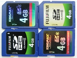 ★ＳＤＨＣメモリーカード ４GB ４枚 中古★送料６３円～