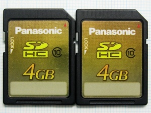 ★Panasonic ＳＤＨＣメモリーカード ４GB ２枚 中古★送料６３円～