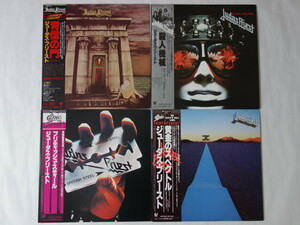 ★レコードH★＜帯付4枚セット＞ジューダス・プリーストJUDAS PRIEST/「背信の門/殺人機械/ブリティッシュ・スティール/黄金のスペクトル」