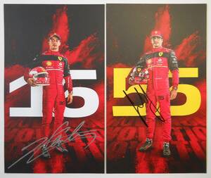 2022# Ferrari #C*ru clair & C* autograph tsuJr.# with autograph official driver's card 2 pieces set #Ferrari card