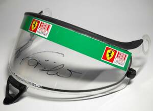 2010■フェラーリ■ジャンカルロ・フィジケラ■直筆サイン入り 実使用 シューベルト RF1 バイザー■Ferrari schuberth helmet visor