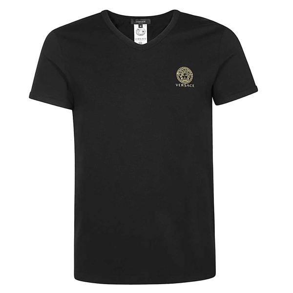 送料無料 8 VERSACE ヴェルサーチ AUU01004 A232741 ブラック メデューサ Vネック 半袖 Tシャツ size 3