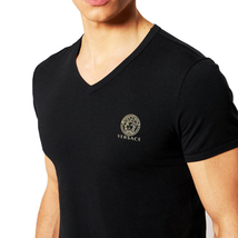 送料無料 8 VERSACE ヴェルサーチ AUU01004 A232741 ブラック メデューサ Vネック 半袖 Tシャツ size 8_画像4