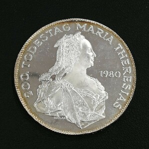 KA★1円～ 保管品 オーストリア 銀貨 500シリング 1980年 マリア・テレジア 1枚 約24.0gの画像1