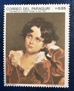 【絵画切手】パラグアイ 1968年 子供の絵画 G0.25 トーマス・ローレンス「マスター・ランプトンの肖像」 1種　未使用
