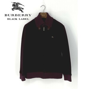 A6774/美品 秋冬 BURBERRY BLACK LABEL バーバリー コットン ハイネック フリース ボア ジップアップ ブルゾン ジャケット 2 M程 紫/メンズ