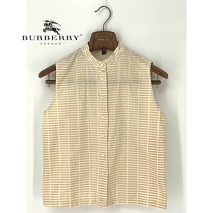 A8300/ ultimate beautiful goods spring summer BURBERRY LONDON Burberry London Logo total pattern mao color sleeveless shirt 40 M degree orange / Italy made lady's 